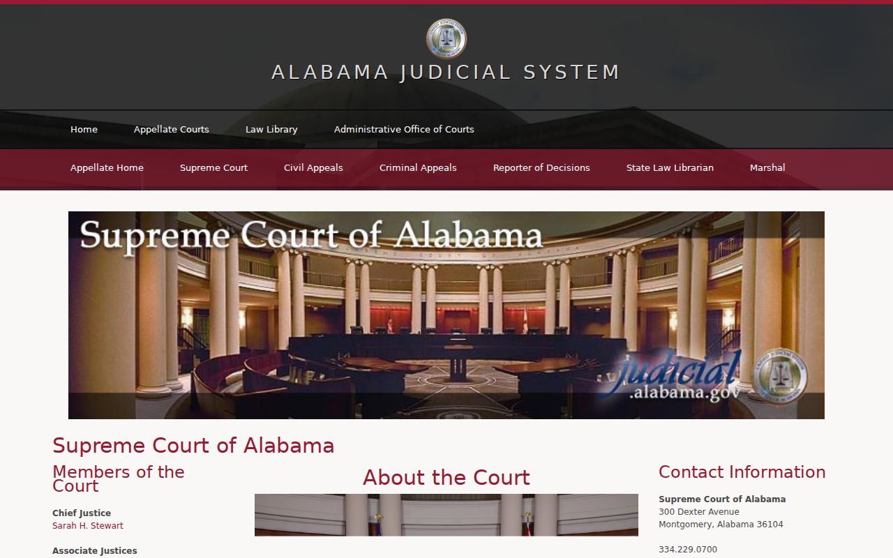 Lee County court docket hierarchy and Supreme Court of Alabama source