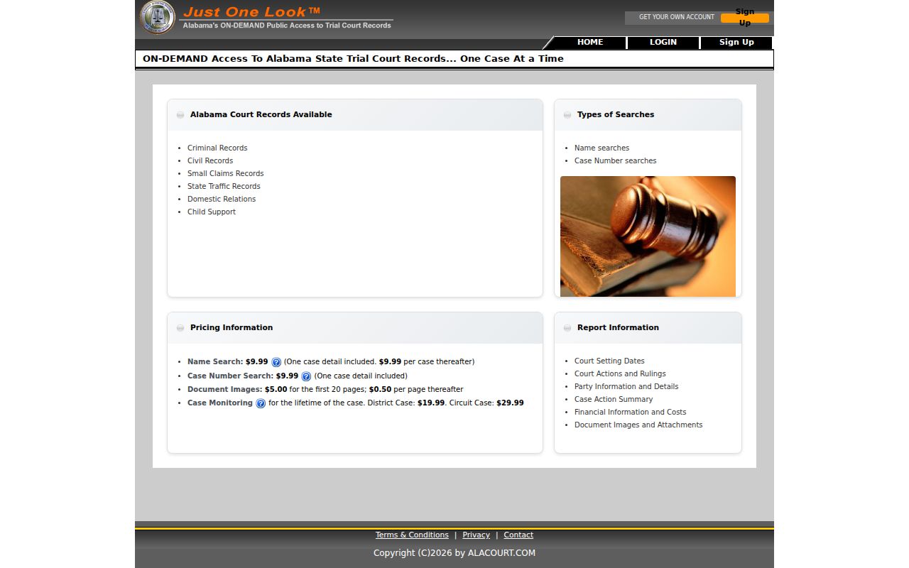 Lee County case search through the Just One Look access page
