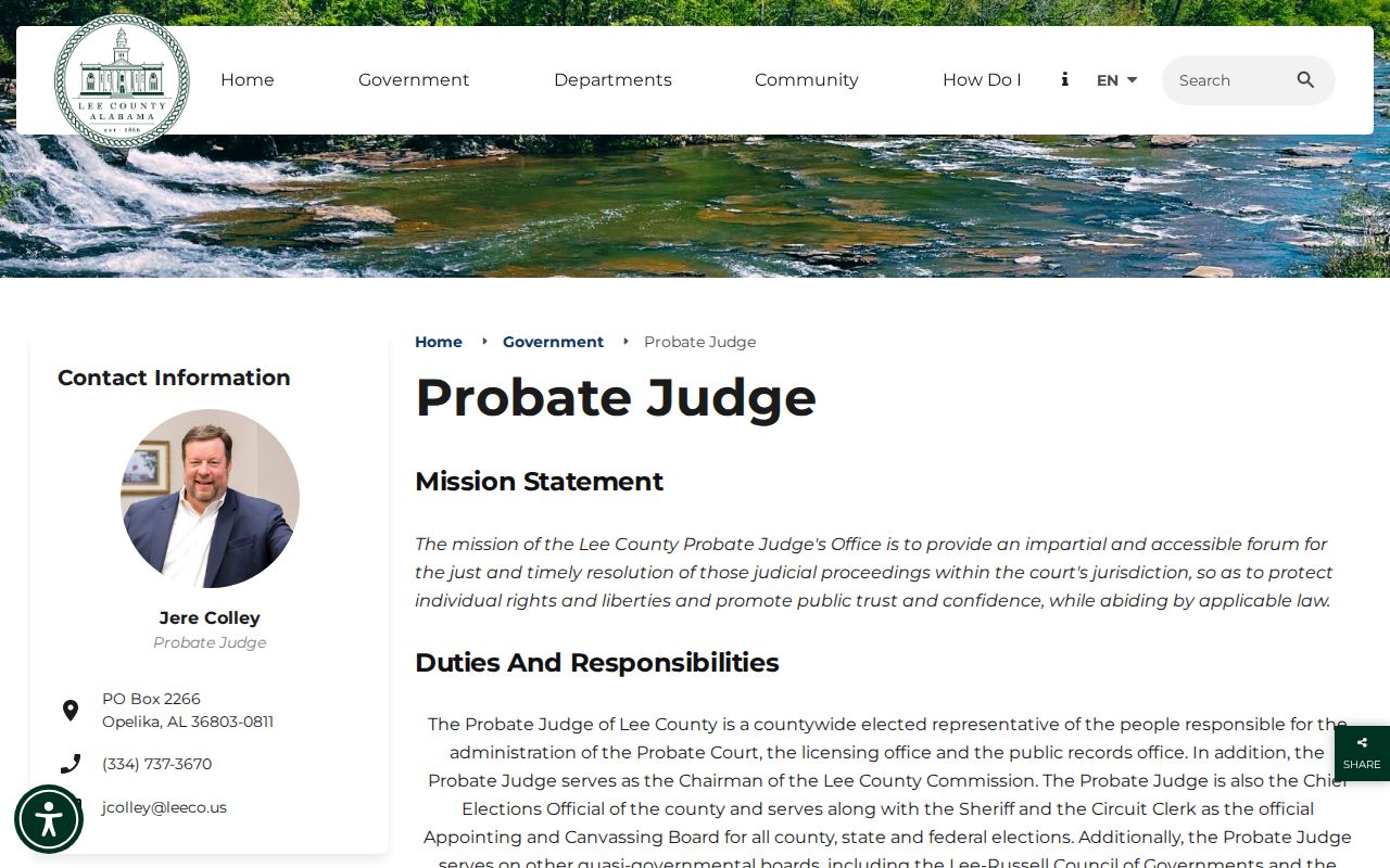 Lee County case search source for the separate Probate Office